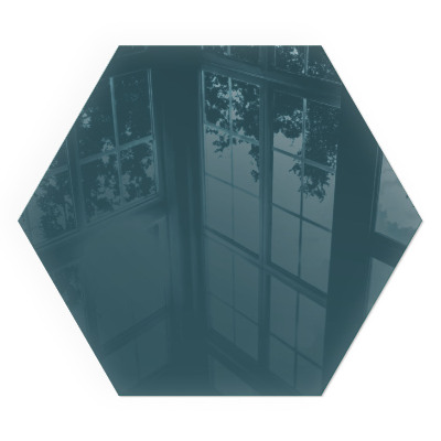 Hexagonal sticlă sub șemineu Culoarea mării