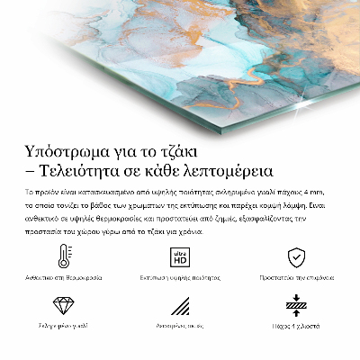 Sticlă securizată protecție sub sobă Culoare: Gri-maro