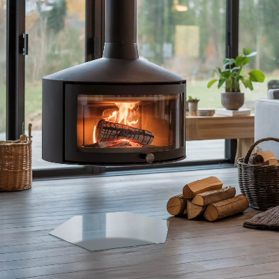 Hexagonal sticlă sub șemineu Culoare Gri