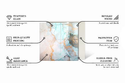 Hexagonal sticlă sub șemineu Culoare Gri-verde