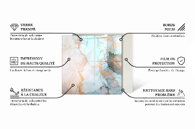 Sticlă securizată protecție sub sobă Culoare Alb