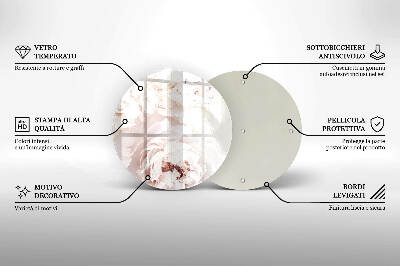 Üveg alátét gyertyákhoz Pasztell bazsarózsa