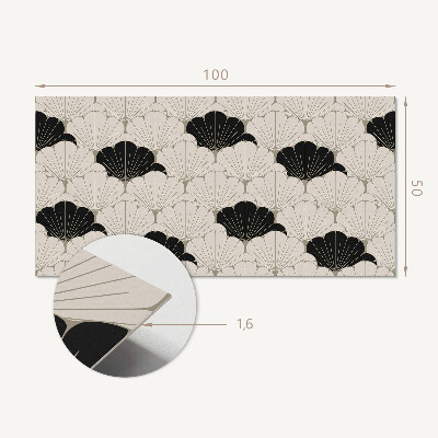 Téglalap alakú pvc falburkolat Elegáns levél motívum