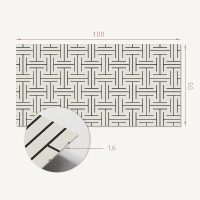 Téglalap alakú öntapadó falburkolat Kockás geometrikus motívum