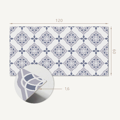 Téglalap alakú pvc falburkolat Rombusz minta geometriai stílusban
