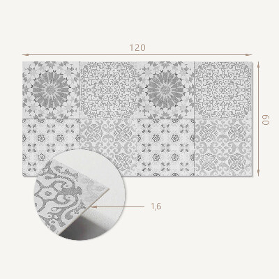 Téglalap alakú pvc falburkolat Geometrikus-virágos motívum