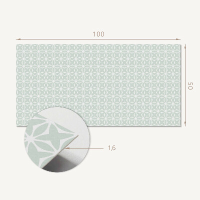 Téglalap alakú öntapadó falburkolat Virágmintás geometriai alakzatokban