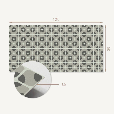 Téglalap alakú öntapadó falburkolat Csempézett geometrikus motívum