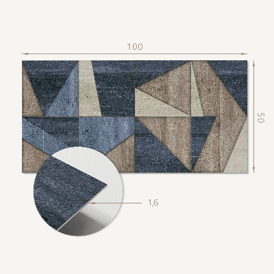 Téglalap alakú öntapadó falburkolat Modern geometrikus motívum