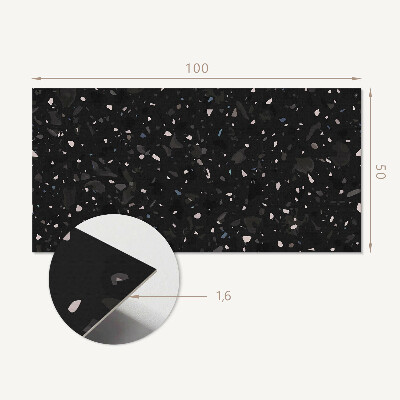 Téglalap alakú pvc falburkolat Terrazzo minta absztrakt formákban
