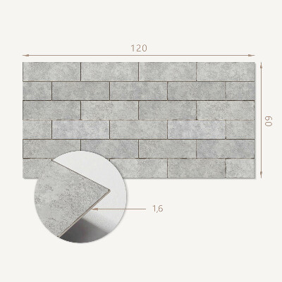 Téglalap alakú öntapadó falburkolat Tégla szerkezetek 3D-ben