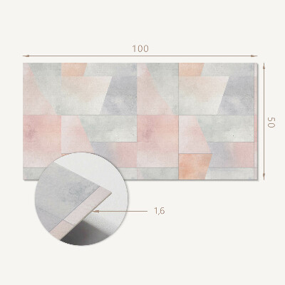 Téglalap alakú öntapadó falburkolat Pasztell geometria