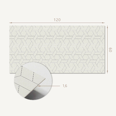 Téglalap alakú öntapadó falburkolat Hatszögletű geometriai motívum