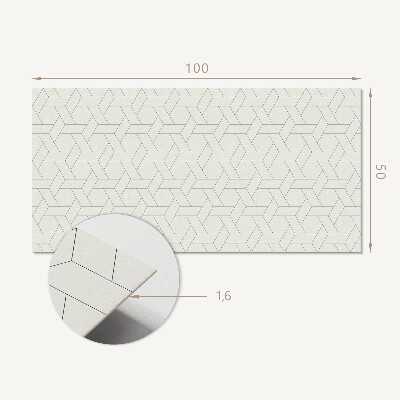 Téglalap alakú öntapadó falburkolat Hatszögletű geometriai motívum