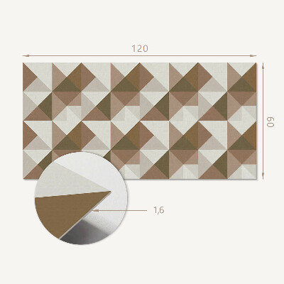 Téglalap alakú pvc falburkolat Háromszög alakú geometria modern stílusban
