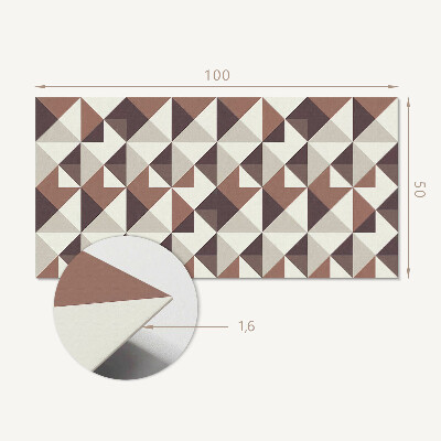 Téglalap alakú falpanel Absztrakt háromszögek geometriai stílusban