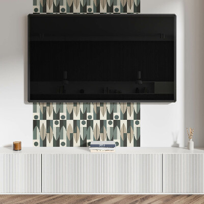 Téglalap alakú pvc falburkolat Modern geometrikus motívum