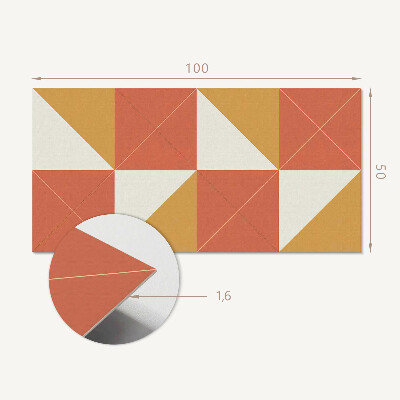 Téglalap alakú öntapadó falburkolat Meleg geometrikus minták