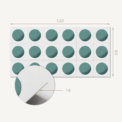 Téglalap alakú falpanel Geometriai körök egy rácsban
