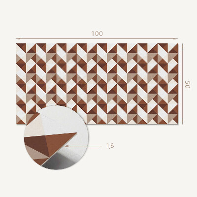 Téglalap alakú öntapadó falburkolat Háromszög alakú geometria modern stílusban
