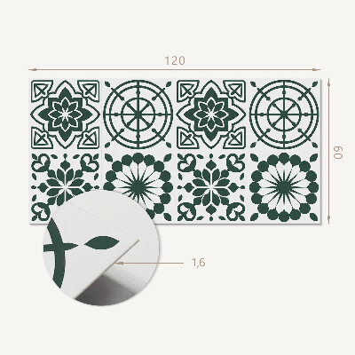 Téglalap alakú pvc falburkolat Virág-geometrikus minta