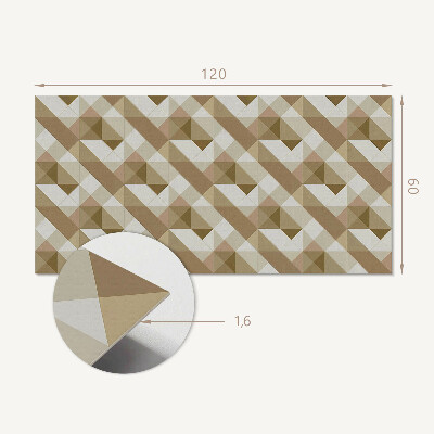 Téglalap alakú pvc falburkolat Földes formák geometrikus stílusban