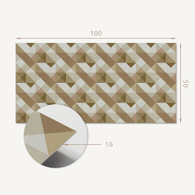 Téglalap alakú pvc falburkolat Földes formák geometrikus stílusban