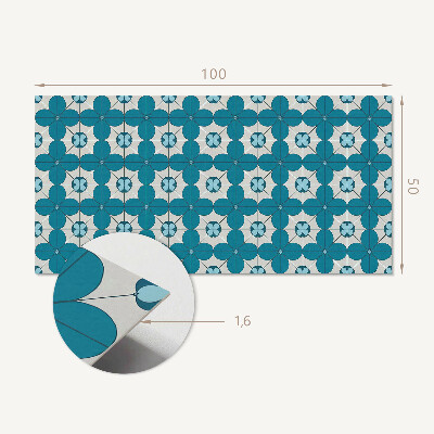 Téglalap alakú falpanel Virág motívum geometriai formákban