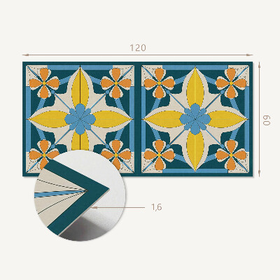 Téglalap alakú pvc falburkolat Virágos geometria