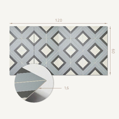 Téglalap alakú pvc falburkolat Pasztell geometria