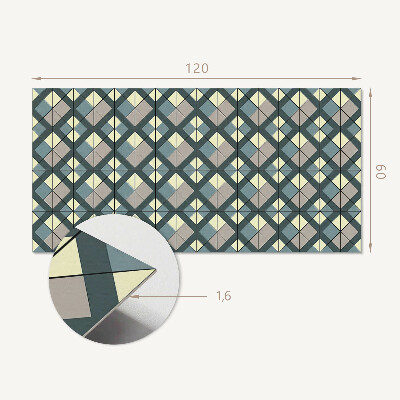 Téglalap alakú falpanel Geometriai kockás minta