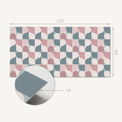 Téglalap alakú öntapadó falburkolat Geometrikus minta absztrakt stílusban