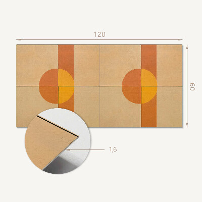 Téglalap alakú öntapadó falburkolat Modern geometrikus formák motívum