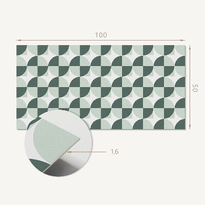 Téglalap alakú pvc falburkolat Körök és négyzetek geometrikus stílusban