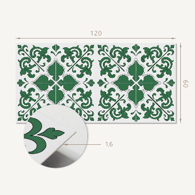 Téglalap alakú öntapadó falburkolat Növényi motívum díszítő részletekkel