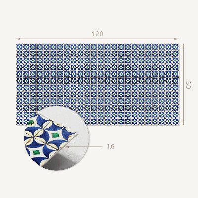 Téglalap alakú falpanel Csempézett geometrikus motívum