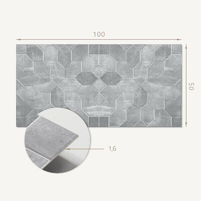 Téglalap alakú öntapadó falburkolat Hatszögletű mozaik geometrikus stílusban