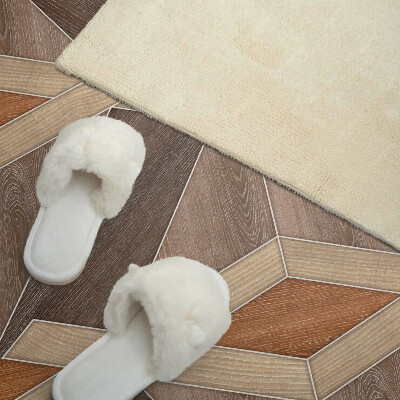 Téglalap alakú pvc falburkolat Geometrikus minta természetes fából