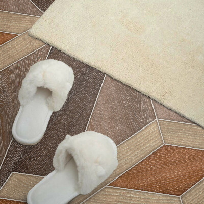Téglalap alakú pvc falburkolat Geometrikus minta természetes fából