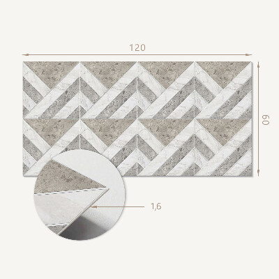 Téglalap alakú pvc falburkolat Geometriai minta csempe