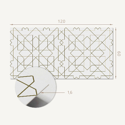 Téglalap alakú öntapadó falburkolat Absztrakt geometriai vonalak motívum