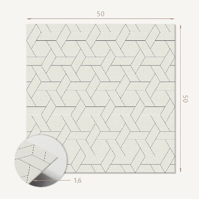 Négyzet alakú falpanel Geometria hatszögletű stílusban