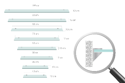 Fürdőszobai üvegpolc függő átlátszó
