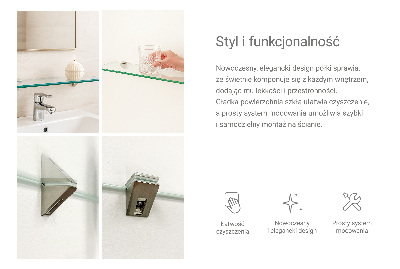 Fürdőszobai üvegpolc függő átlátszó