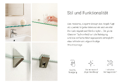 Fürdőszobai üvegpolc függő átlátszó