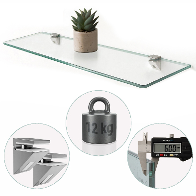 Fürdőszobai üvegpolc függő átlátszó