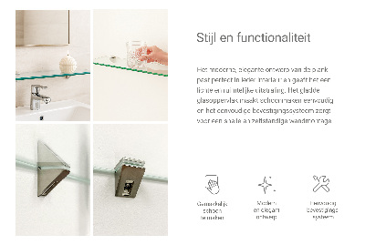 Fürdőszobai üvegpolc függő átlátszó