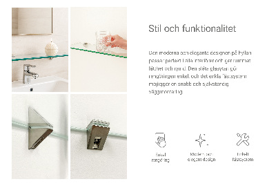 Fürdőszobai üvegpolc függő átlátszó