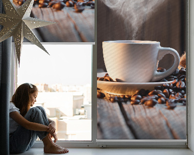 Ablak roló Egy csésze kávéval