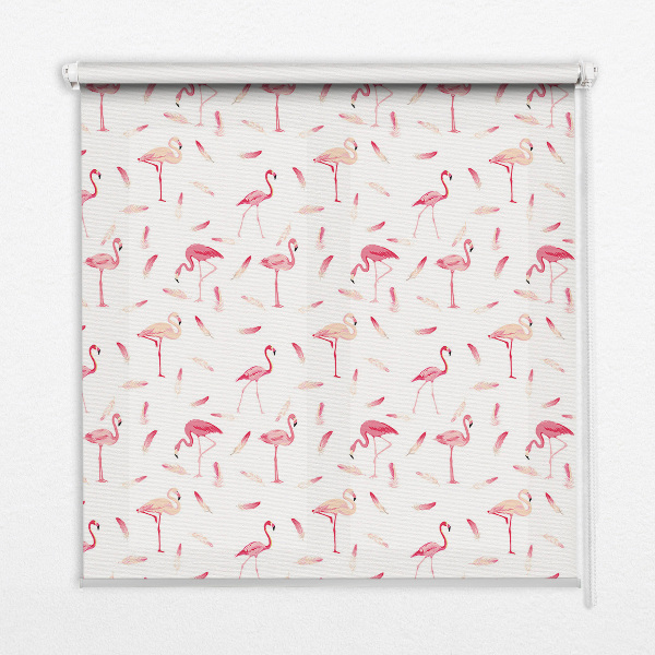 Ablak roló Flamingos és tollak